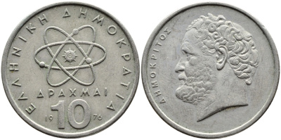Греция 10 драхм 1976 Демокрит KM 119 медно-никель 4393-147