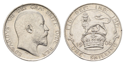 Великобритания 1 шиллинг 1906 Эдуард VII (1901-1910) KM 800, Spink 3982 серебро 443-1244