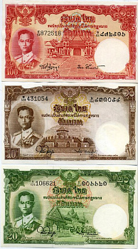 ТАИЛАНД НАБОР ИЗ 5 БАНКНОТ 1953-1956 Pick 74, 75, 76, 77, 78 бумага UNC (ПРЕСС) 00-00-00