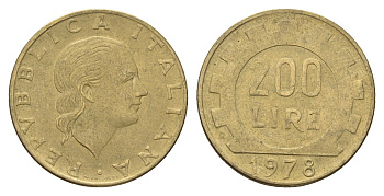 Италия 200 лир 1978 R, шестерня KM 105 алюминиевая бронза 4638-643
