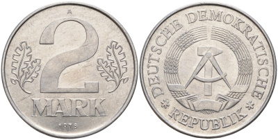 ГДР 2 марки 1978 A KM 48 алюминий 4144-525