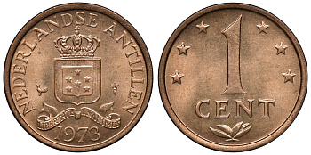 Нидерландские Антилы 1 цент 1973 Юлиана (1948-1980) KM 8 бронза UNC 4118-434