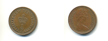 Великобритания 1/2 пенни 1971 Елизавета II (1952-2022) KM 914, Spink 4239 бронза 177-528