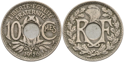 Франция 10 сантимов 1926 KM 866a, Le Franc 138.3 медно-никель 4143-947