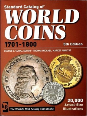 Standard Catalog of World Coins 1701-1800 , 5th Edition Бумажный носитель, очень немного б/у 6-6-54
