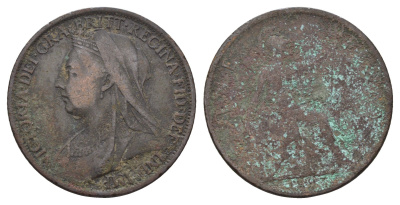 Великобритания 1 пенни 1897 Виктория (1837-1901) KM 790, Spink 3961 бронза 4692-643