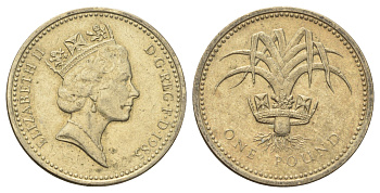 Великобритания 1 фунт 1985 Елизавета II (1952-2022) KM 941, Spink 4331 никель латунь 4700-715