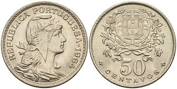 Португалия 50 сентаво 1964 KM 577 медно-никель 4571-936