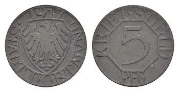 Дортмунд 5 пфеннигов 1917 Funck 103.1A, Men05 5488.1, Men18 6862.1 цинк 4639-129