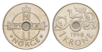 Норвегия 1 крона 1998 Харальд V (1991-) KM 462 медно-никель 4635-735