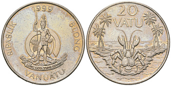 Вануату 20 вату 1999 KM 7 медно-никель UNC 4574-1035
