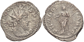 Римская Империя (императоры в Галлии) антониниан 260 - 269 Постум. IMP C POSTVMVS P F AVG / PROVIDENTIA AVG, Провиденция, держащая скипетр и сферу, Колония Агриппины, Good Very fine RIC 323 биллон 1073-13-62