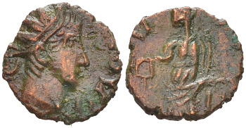 Римская Империя, императоры в Галлии антониниан 273 - 274 Тетрик II, C PIV ESV TETRICVS CAES, бюст цезаря / AEQVITAS AVG, Эквитата, персонификация Равенства, Августа Треверов RIC 223 биллон 1073-24-41