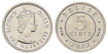 Белиз 5 центов 2022 Екатерина II (1952-2022) KM 34 a алюминий  UNC  M86-07