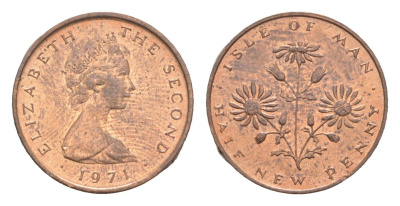 Остров Мэн 1/2 пенни 1971 KM 19 бронза UNC 4651-346