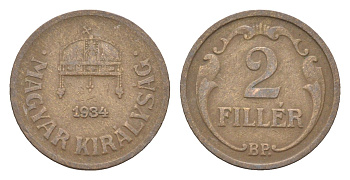 Венгрия 2 филлера 1934 BP KM 506 бронза 4665-439