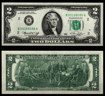 США 2 доллара 1976 Pick 461 бумага aUNC 8605-33-2-2