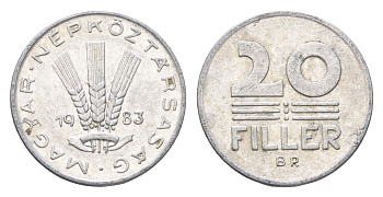 Венгрия 20 филлеров 1983 BP KM 573 алюминий 4665-1223