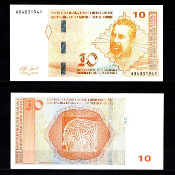 Босния и Герцеговина 10 конвертируемых марок 2019 Pick 80 a бумага UNC (пресс) 7457-33-1-1