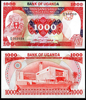 Уганда 1000 шиллингов 1986 Pick 26 бумага UNC (пресс) 8607-101-1-1