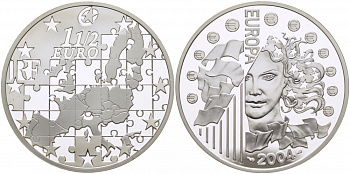 Франция 1 1/2 евро 2004 расширение Евросоюза KM 1391 серебро PROOF 11-163-41