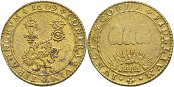 НИДЕРЛАДЫ МЕДАЛЬ 1609 НА ПРОДЛЕНИЕ ДОГОВОРА О СОЮЗЕ, 48 мм, 21,99 гр, поздняя копия 00-00