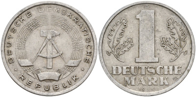 ГДР 1 марка 1956 A KM 13 алюминий 117-623