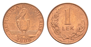 Албания 1 лек 2008 KM 75a сталь плакированная медью 4158-616