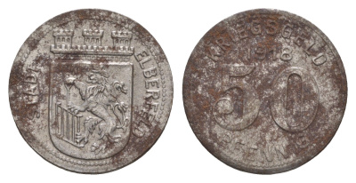 Эльберфельд 50 пфеннигов 1918 Funck 111.6, Men05 6413.7, Men18 8040.7 железо 4657-1134