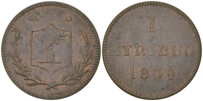 Франкфурт 1 юденпфенниг 1809 атрибуция KM Tn2, J 5, JuF 1994 медь 4547-335