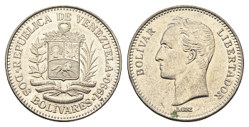 Венесуэла 2 боливара 1990 Симон Боливар Y 43a сталь плакированная никелем 4662-953