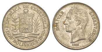 Венесуэла 2 боливара 1990 Симон Боливар Y 43a сталь плакированная никелем 4583-511