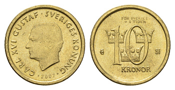 Швеция 10 крон 2007 Карл XVI Густав (1973-) KM 895 нордик UNC 4656-347