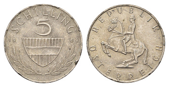 Австрия 5 шиллингов 1969 KM 2889a медно-никель 4671-641