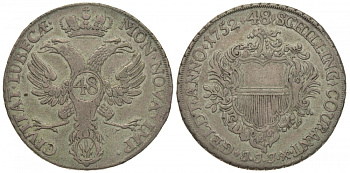 Любек 48 шиллингов 1752 KM 168.3, Dav. 2420B серебро 00-821-77