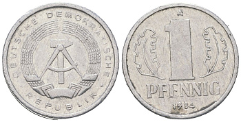 ГДР 1 пфенниг 1984 A KM 8.2 алюминий 201-624