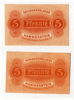 Германия 5 пфеннигов ND Хаммерштайн, лагерь военнопленных C-3076 бумага UNC (пресс) 504-62-1-2