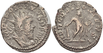 Римская Империя (императоры в Галлии) антониниан 260 - 269 Постум. IMP C POSTVMVS P F AVG / HERC DEVSONIENSI, Геркулес с палицей, луком и львиной шкурой, Колония Агриппины, Good Very fine RIC 64 биллон 1073-12-11