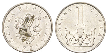 Чехия 1 крона 1995 KM 7 сталь плакированная никелем 4627-1234