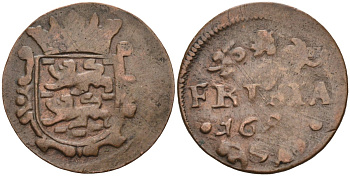 Фризия (Friesland), Нидерланды 1 дуит 168X KM 61 медь 4577-346