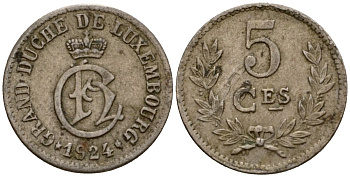 Люксембург 5 сантимов 1924 Шарлотта (1918-1964) KM 33 медно-никель 4602-361