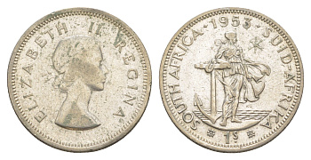 ЮАР 1 шиллинг 1953 KM 49 серебро 4178-643