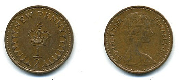 Великобритания 1/2 пенни 1971 Елизавета II (1952-2022) КМ 914, Spink 4239 бронза 4110-1633