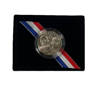 США 1/2 доллара 2013 D, Генри Арнолд и Омар Брэдли, в оригинальной коробке, с сертификатом KM 554 медно-никель BU 3-4-10-05