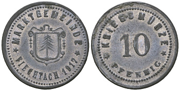 Фихтах (Бавария) 10 пфеннигов 1917 Funck 562.2 цинк 4379-349