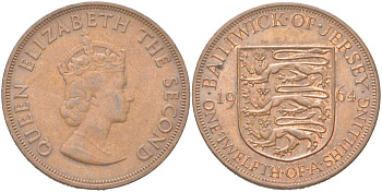 Джерси 1/12 шиллинга 1961 KM 21 бронза 4389-715