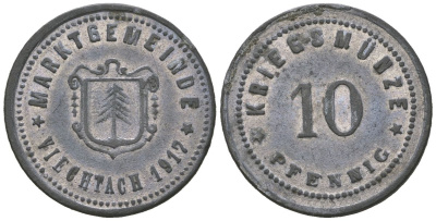 Фихтах (Бавария) 10 пфеннигов 1917 Funck 562.2 цинк 4379-349