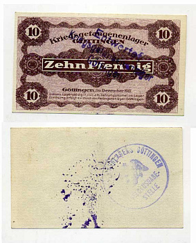 Германия 10 пфеннигов 1917 Гёттинген, лагерь военнопленных C-3021 бумага UNC (пресс) 7555-50-2-2