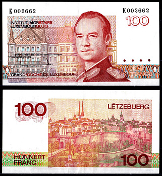 Люксембург 100 франков ND (1986) Pick 58 a бумага 7116-5-1-1