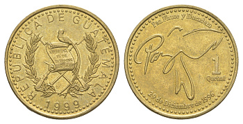Гватемала 1 кетсаль 1999 KM 284 никель латунь 4638-326